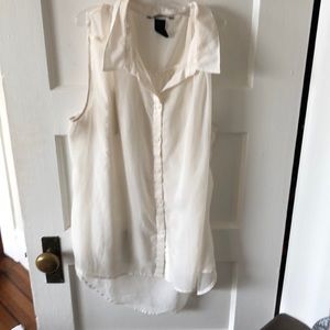 White H&M button down tank